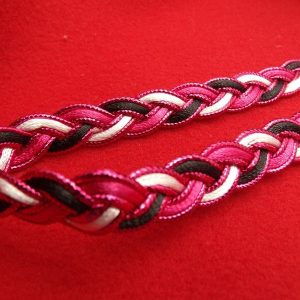 ruban fantaisie rose fuschia noir et blanc