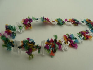 ruban fantaisie fleurs multicolore