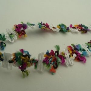 ruban fantaisie fleurs multicolore