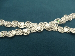 ruban fantaisie lurex argent 1.3 cm