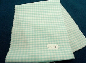 tissu coton vichy petit carreau vert et blanc