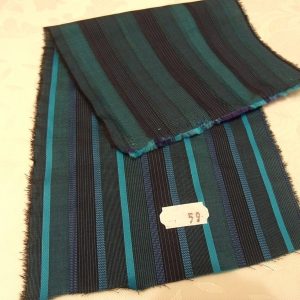 tissu coton uni à raillure noir et vert