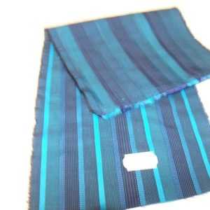 tissu coton uni à raillure bleu
