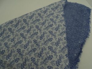 tissu coton imprimé réversible bleu