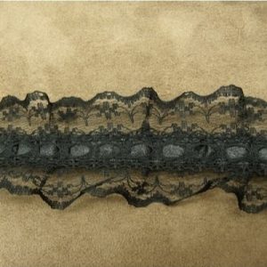 dentelle froncé noire 45 mm