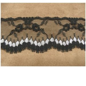 DENTELLE DE CALAIS noir et argent 5 cm