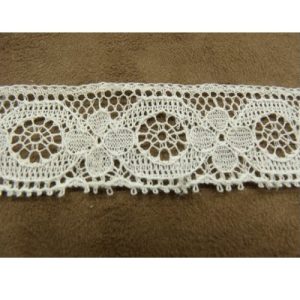 Dentelle de calais coton surbrodée blanche 2,5 cm