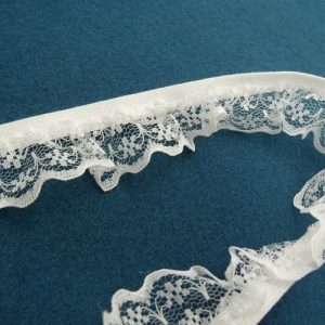 dentelle de calais blanche froncé élastique 30 mm