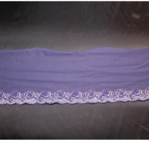 Dentelle bleue Élasthanne surbroderie de roses blanches 17 cm