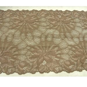 DENTELLE DE CALAIS stretch marron 20 cm