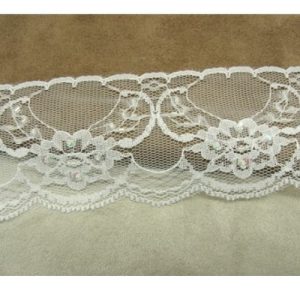 DENTELLE PERLE/ paillette blanche 5.5 cm