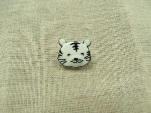 Boutons décoratifs enfant - modèle TIGRE BLANC