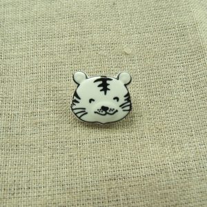 Boutons décoratifs enfant - modèle TIGRE BLANC