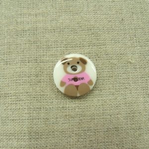 Boutons décoratifs enfant - modèles OURSON ROSE