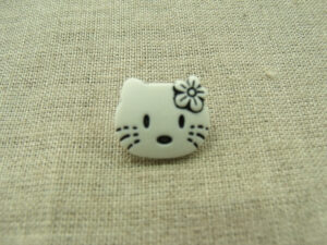Boutons décoratifs enfant - TETE DE CHAT A FLEUR