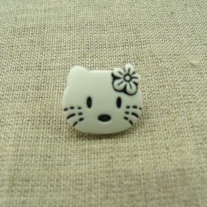 Boutons décoratifs enfant - TETE DE CHAT A FLEUR