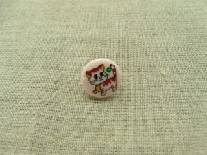 Boutons décoratifs enfant - modèle CHATONS- FOND ROSE