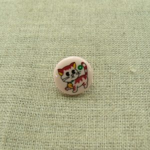 Boutons décoratifs enfant - modèle CHATONS- FOND ROSE