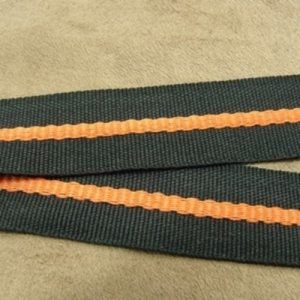 Sangle Polyester Lanière Orange Sur Fond Noir 20 mm