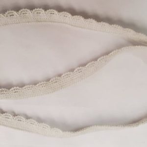 élastique dentelé creme 9 mm