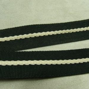 Sangle Polyester 20 mm Lanière Blanche Sur Fond Noir