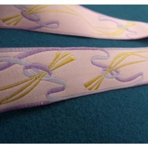 Ruban Tissé Rose Et Violet 25 mm