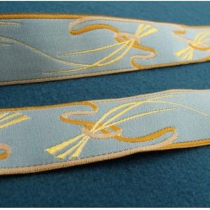 Ruban Tissé Bleu Beige 25 mm