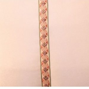 Ruban lin tissé rose 25 mm