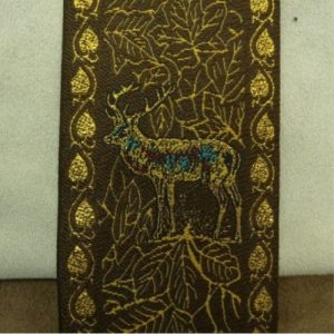 Ruban Tissé Brodé Marron 60 mm
