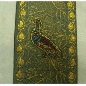Ruban Tissé Brodé Vert 60 mm