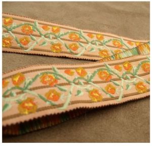 Ruban Tissé Orange / Saumon 25 mm