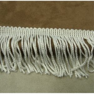lot de 4 mètres Frange Blanche En Polyester 50 mm