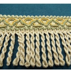 Ruban Frange Beige Et Multicolore Vintage 50 mm