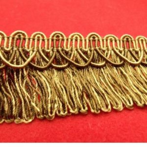 Ruban Frange Marron Et Beige Viscose 35 mm