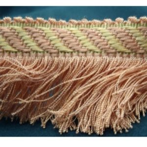 Ruban Frange Rose Et Beige Clair 60 mm