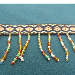 ruban frange perlé multicolore 45 mm