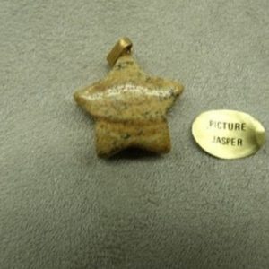 PENDENTIF ETOILE -PICTURE JASPER,LARGEUR: 2 cm / EPAISSEUR: 5 mm