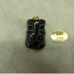 PENDENTIF MOTIF CHOUETTE- BLACK STONE,HAUTEUR 2cm / LARGEUR: 1,5 cm/ EPAISSEUR: 1,5 cm