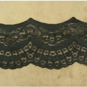 DENTELLE DE CALAIS noire motif : dentelée coquillage 7 cm