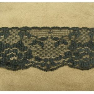 DENTELLE DE CALAIS Noire brodée sur tulle 5.5 cm