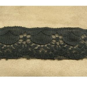 DENTELLE DE CALAIS motif fleur noire 3 cm