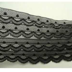 DENTELLE DE CALAIS noire sur 4 rangées 7,5 cm