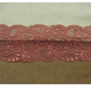 DENTELLE DE CALAIS bois de rose motif arabesque sur les 2 bordures 8 cm