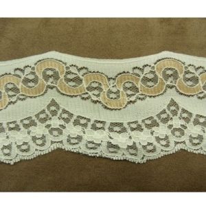 DENTELLE DE CALAIS taupe bicolore 6 cm