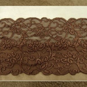 DENTELLE DE CALAIS marron élastique 12 cm