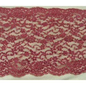 DENTELLE DE CALAIS fuschia dentelé sur les 2 bordures 17 cm