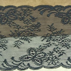 DENTELLE DE CALAIS stretch bleu marine 19 cm