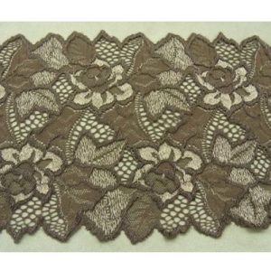 DENTELLE DE CALAIS STRETCH marron 16 cm