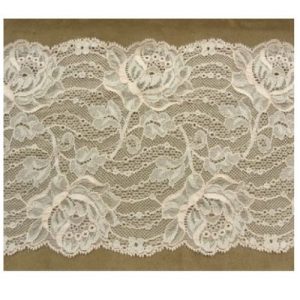 DENTELLE DE CALAIS rose lurex argent 17 cm