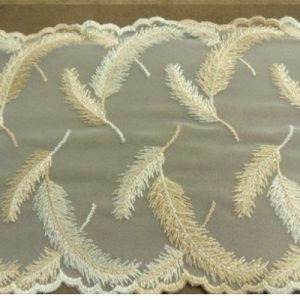 DENTELLE DE CALAIS saumon & ivoire 16 cm